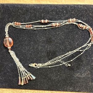 Elegant Silver and Purple Beaded Necklace